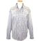Pronti White With Grey/Black Stripes & Cream Embroiderey Cotton Blend Long Sleeves Shirt S5747